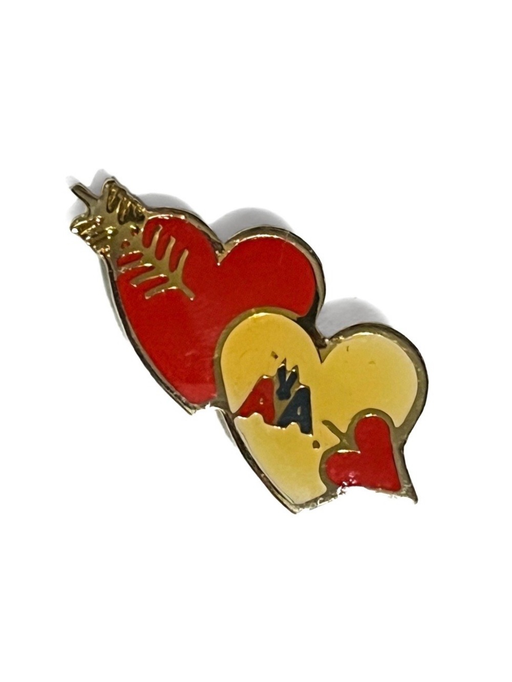 Vintage American Airlines Pierced Double Heart Arrow Lapel Pin Flight Attendant